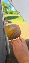 Load image into Gallery viewer, Original side-angle detail of the same rainbow chevron mug with only the price sticker removed
