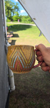 Load image into Gallery viewer, Original photograph of the rainbow chevron mug, preserving its actual design and angle